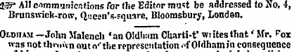 i^r - All communications for the Editor ...