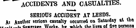 ACCIDENTS AND CASUALTIES. SERIOUS ACCIDE...