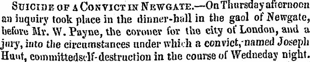 Suicide of a Convict in Newgate.—OnThurs...