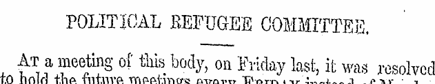 POLITICAL REFUGEE COMMITTEE, At a meetin...