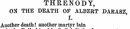 THRENODY, ON THE DEATH OF ALBERT DARASZ ...