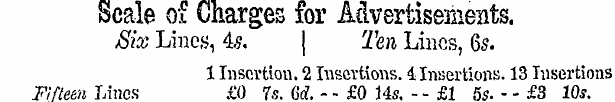 Scale of Charges for Advertisements. Six...