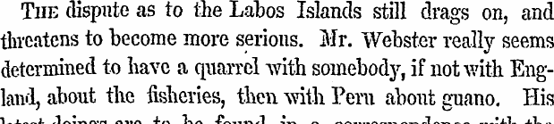 The dispute as to the Labos Islands stil...