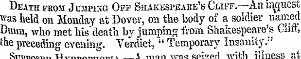 Death from Jumping Off Shakespeabe's Cli...