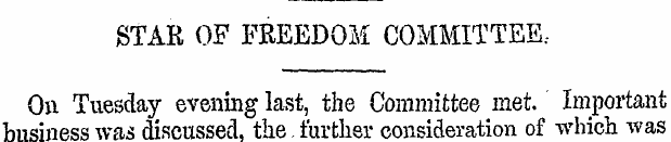 STAR OF FREEDOM COMMITTEE. . On Tuesday ...