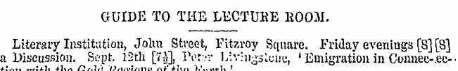 GUIDE TO THE LECTURE ROOM. Literary Inst...