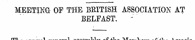 MEETING OF THE BRITISH ASSOCIATION AT BE...