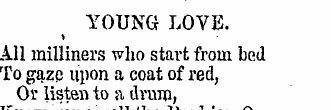 YOUNG LOVE. All milliners who start from...
