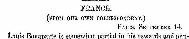 FRANCE. (from our own correspondent.) Pa...