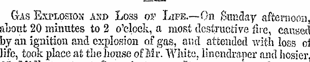 Gas Explosion akd Loss op Life.—On Sunda...