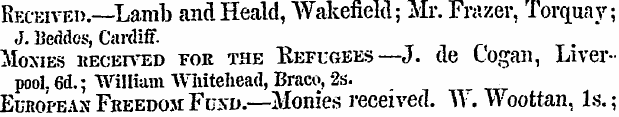 Received.—Lamb andHeald, Wakefield; Mr.F...