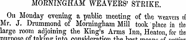 MOENINGHAM WEAVERS' STRIKE. On Monday ev...