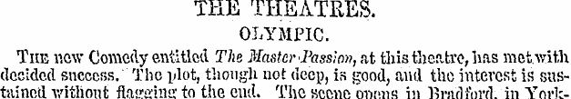 THE THEATRES. OLYMPIC. The now Comedy en...