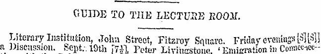 GUIDE TO THE LECTU2E ROOM. Literary Inst...
