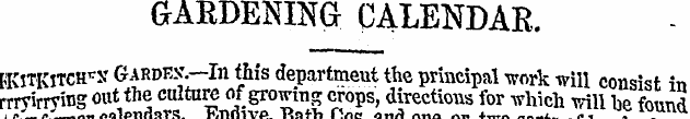 GARDENING CALENDAR EKXTKXTCH r s Gabdes....