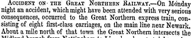 Accident on-the Great Northern .Railway....