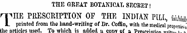 THE GREiLT BOTANICAL SECRET! rnHE PllESC...