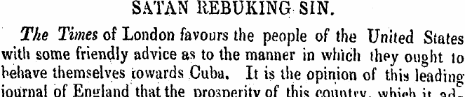 SATAN REBUKING SIN. The Times of London ...