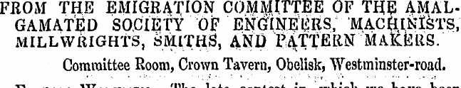 FliOM THE EMIGRATION COMMITTEE OF THE AM...