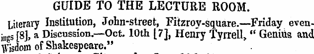 GUIDE TO THE LECTURE ROOM. Literary Inst...