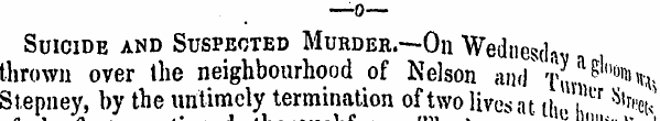Suicide and Suspected Murder.—On Wednesd...