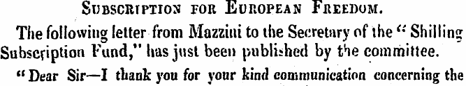 Subscription for European Freedom. The f...