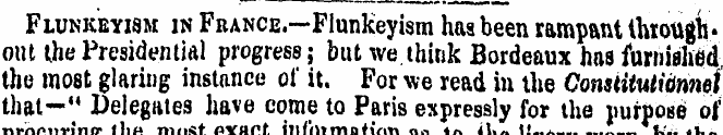 Flunkeyism in FRANCE.—Flunkeyism haa bee...