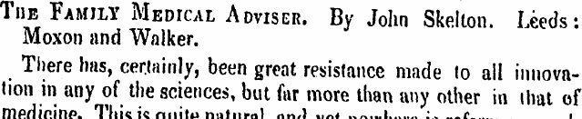 The Family Medical Adviser. By John Skel...