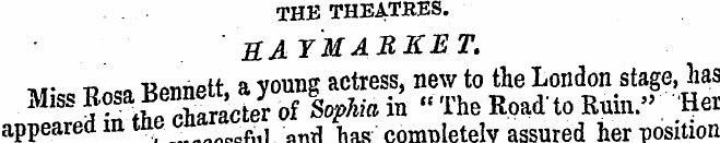 THE THEATRES. HA YMARKET. ™- -n ,„ -R^nn...