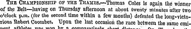 The Championship of the Thames.—Thomas C...