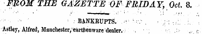 FROM THE GAZETTE OF FRIDAY, Oct. 8. ; ¦ ...