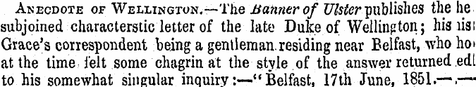 Anecdote of Wellington.—The Banner of Ul...