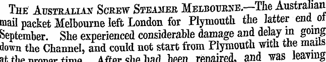 The Australian Screw Steamer Melbourne.—...