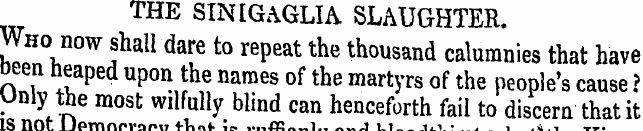 THE SINIGAGLIA SLAUGHTER. Who now shall ...