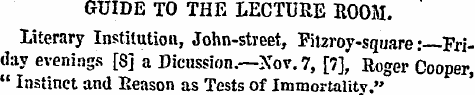 GUIDE TO THE LECTURE ROOM. Literary Inst...