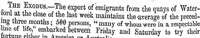 The Exodus.—The export of emigrants from...