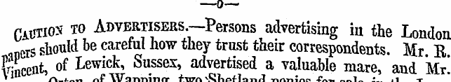 —QCactios to Advertisers.—Persons advert...
