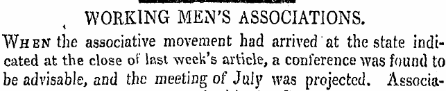 WORKING MEN'S ASSOCIATIONS. When the ass...