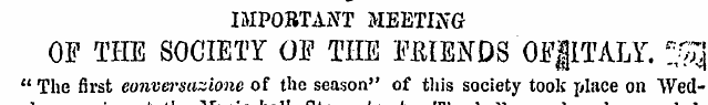 IMPOBTANT MEETING OF THE SOCIETY OF THE ...