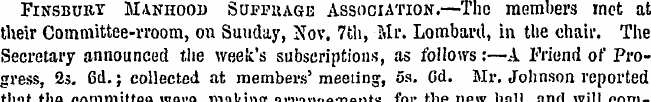 Finsburt Manhood Scffuagb Association.—T...
