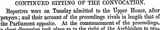CONTINUED SITTING OF THE CONVOCATION. Re...