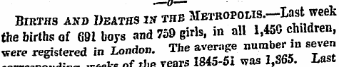 BIRTHS AND DEATHS IN THE METROPOLIS. -La...