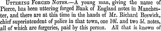 Uttering Forged Notes.—A young man, givi...