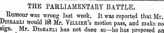 THE PARLIAMENTARY .BATTLE, Humour was wr...