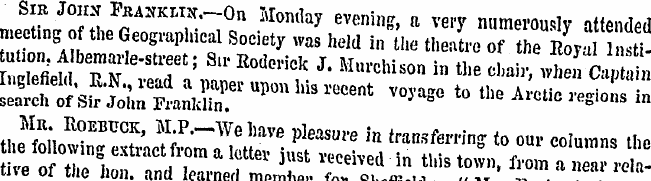 Sir John Fkakkmn.-Ou Monday evening, a v...