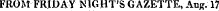 FROM FRIDAY NIGHT'S GAZETTE, Abb.17