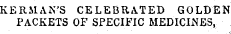 HERMAN'S CELEBRATED GOLDEN PACKETS OF SPECIFIC MEDICINES,