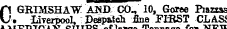 C GRIMSHAW AND CO., 10, Goree Piazza. Liverpool, Despatch JSne FIRST CLAS C GRTMSHAW AND CO., 10, Goree Piazsas. Liverpool, Despatch JSne FIRST CLASS of for