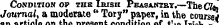 fell ai Condition op the Irish Pbasantbt. —TheC7$ Journal, a moderate " Tory" paper, in the course