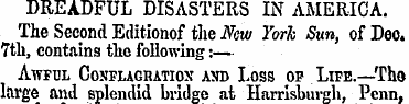 DREADFUL DISASTERS IN AMERICA. The Secon...